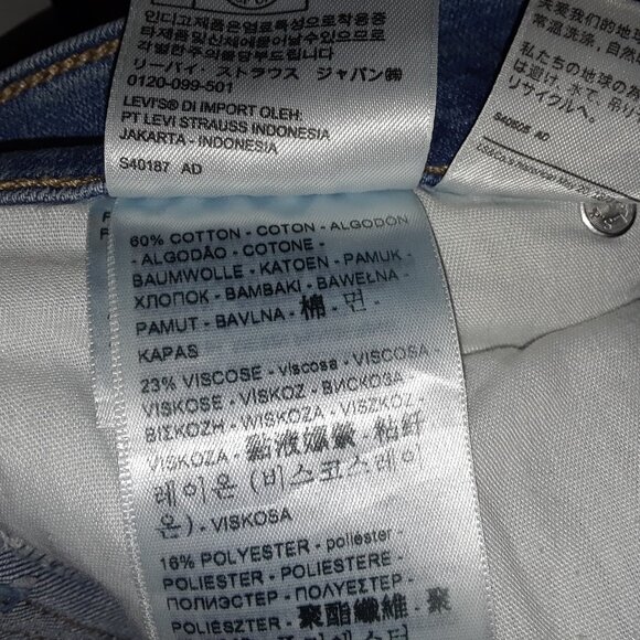 Levi's High Rise Straight 724 Jeans Classic Blue Distressed - Picture 7 of 9